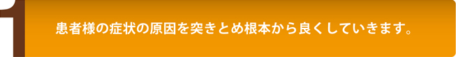 患者様の症状の原因を突きとめ根本から良くしていきます。